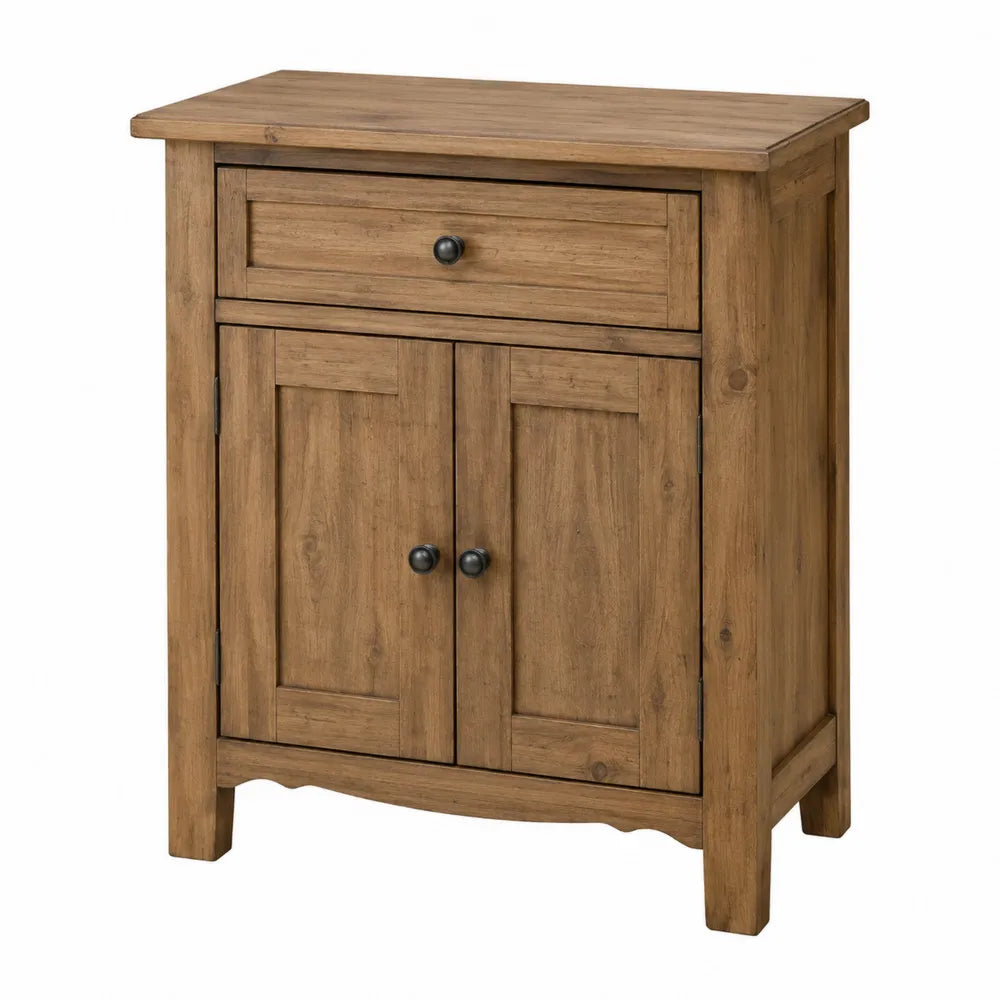 Drewniana szafka z sosnowego drewna 85x65x30 cm brązowa