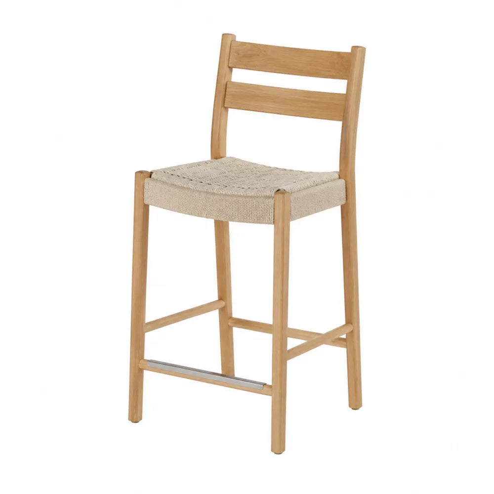 Krzesło drewniane z siedziskiem z lnu 75 cm