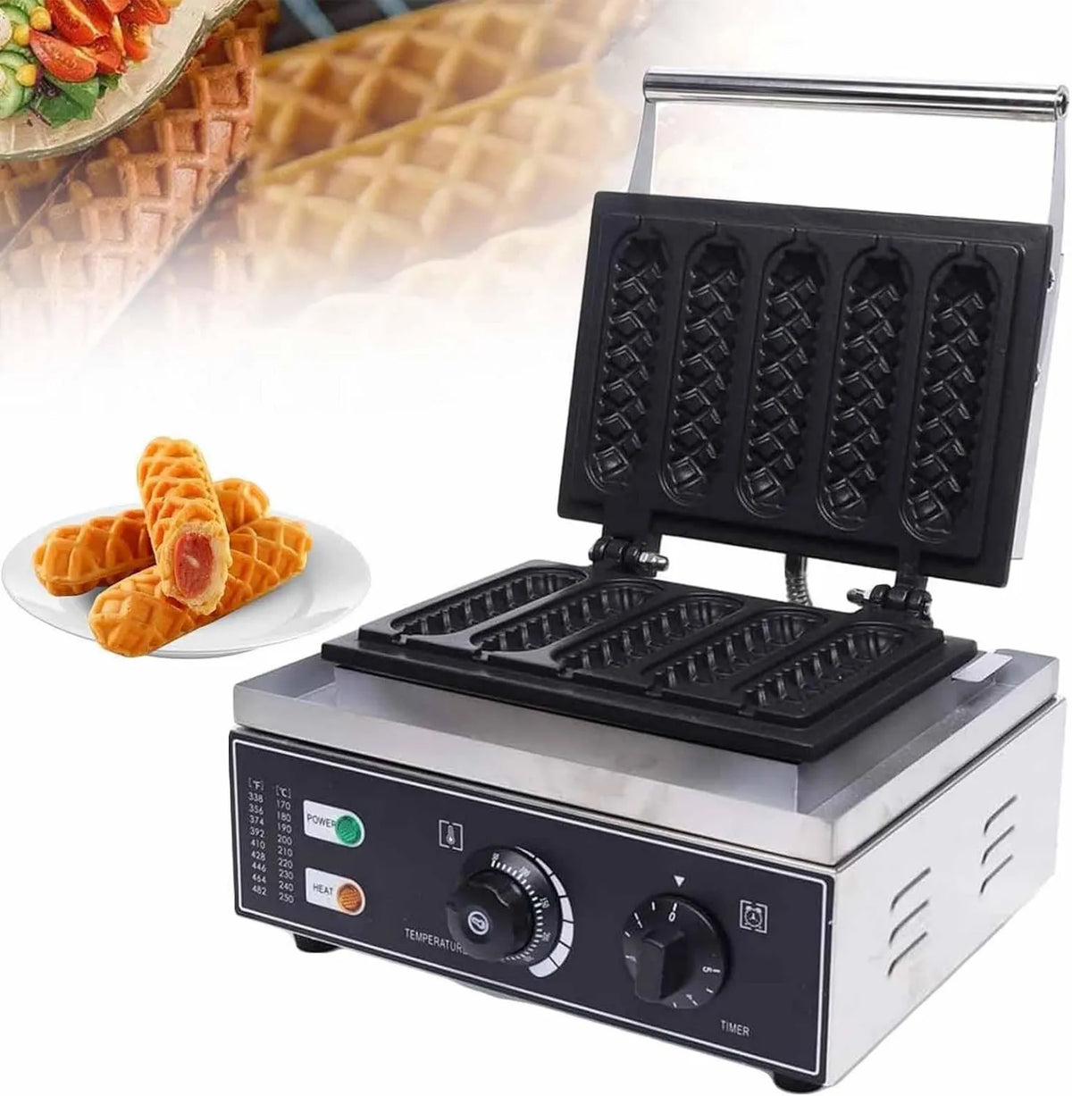 ERICAT, Maszyna do patykowania, Hot Dogs maszyna, 1550 W, 50 do 300°C, Profesjonalne