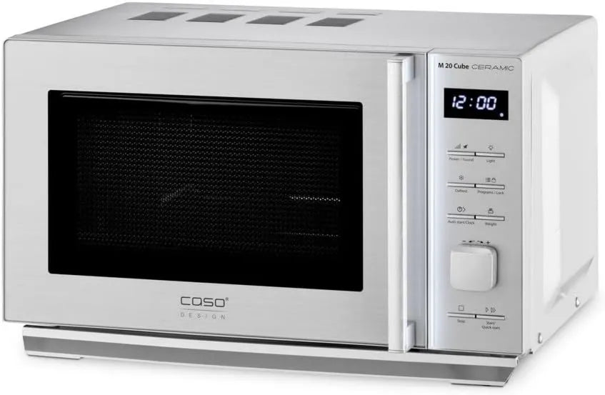 Caso, Mikrofalówka, 20 l, 800 W, blokada, M 20 Cube Kuchenka mikrofalowa Srebrna ceramiczna 20 l 800 W dioda LED Wyświetlacz dla dzieci Bezpieczeństwo