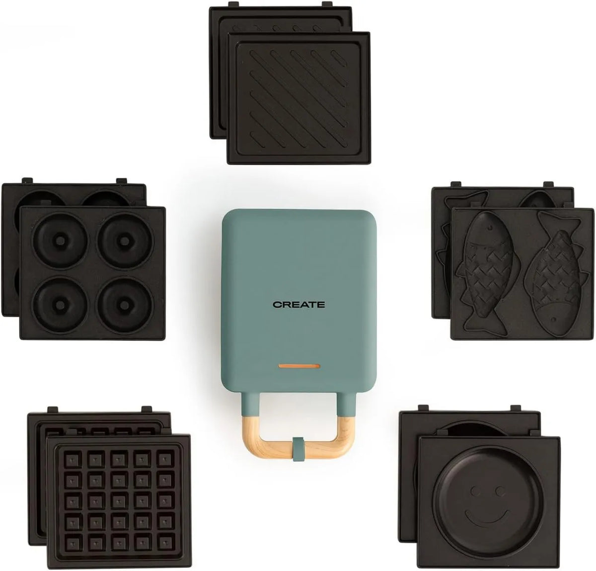 CREATE, STUDIO / Apparel, grill Sandwich-, 600 W, powłoka niekleista, zielony