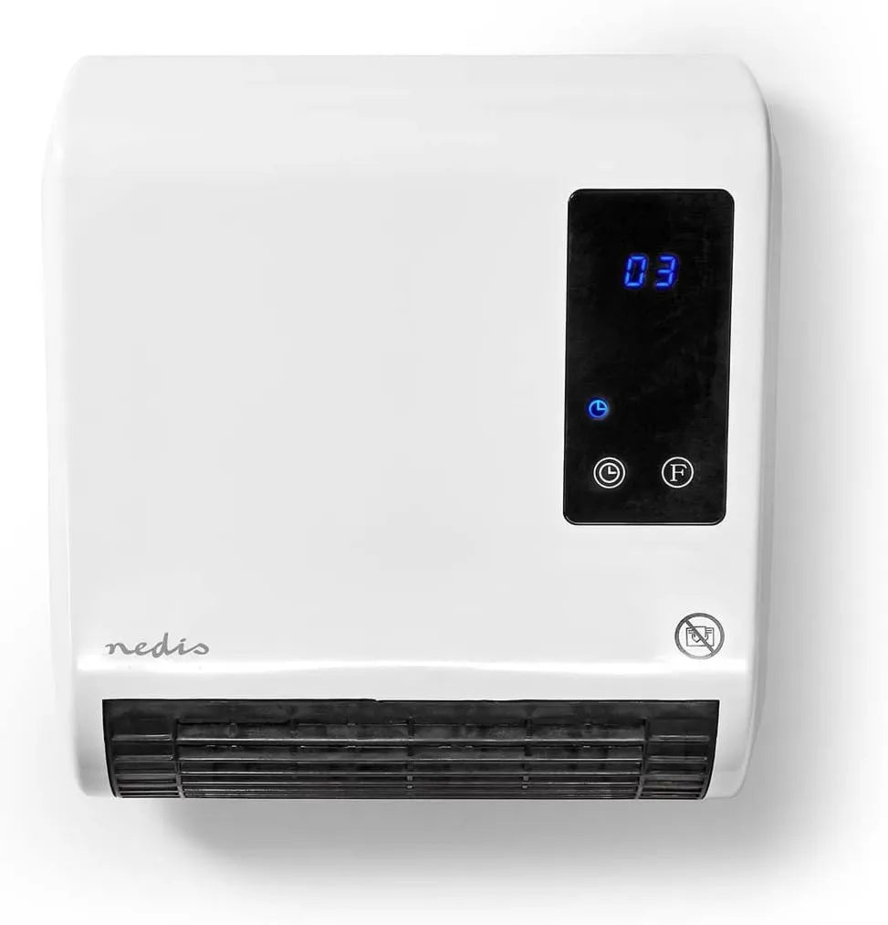 NEDIS, Inteligentny termostat, 2000 W, 1200 W, HTBA20WT, biały, indeks IP22, 2 tryby ciepła, 2 tryby grzewcze, regulowany termostat
