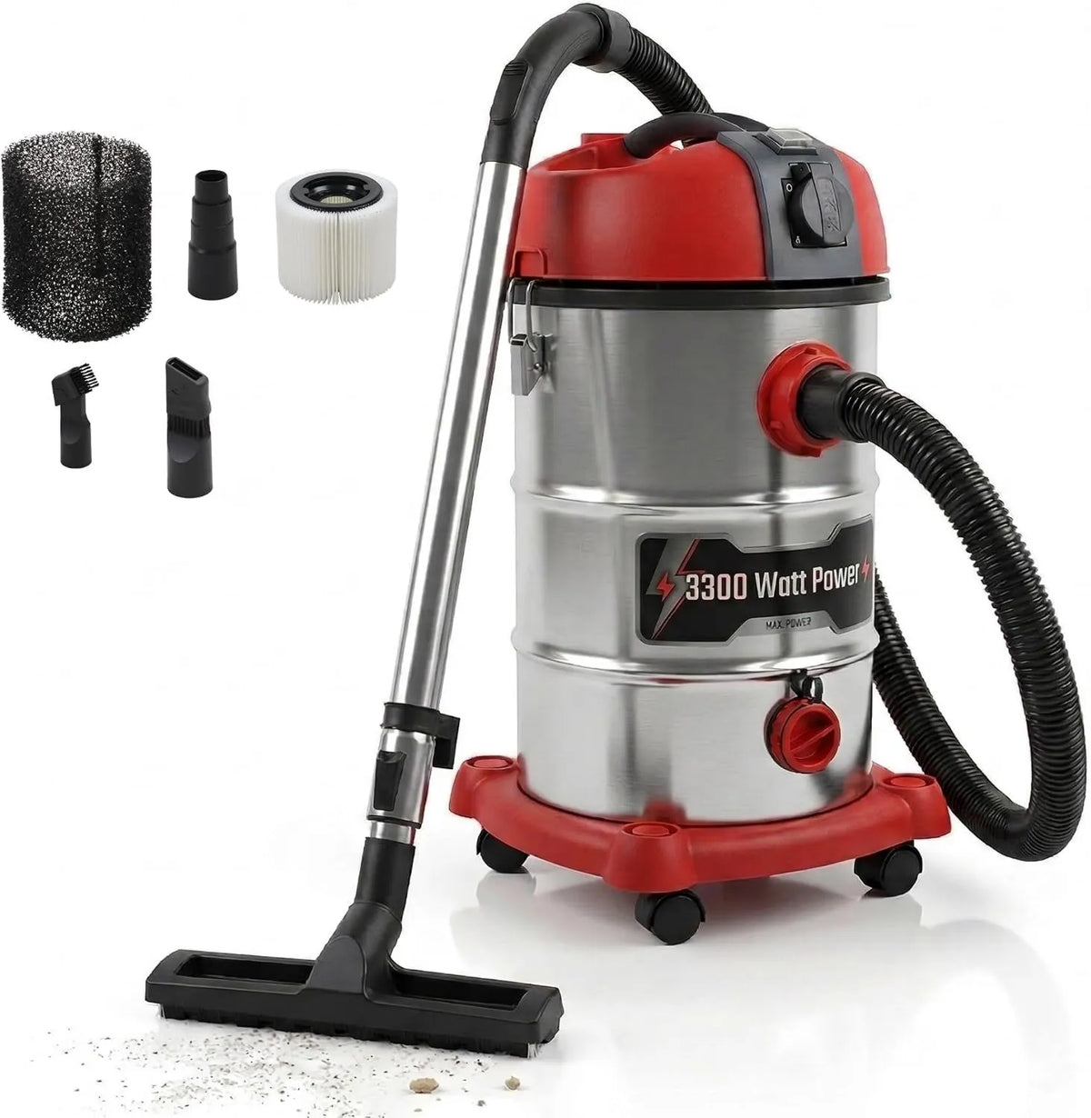 STAHLMANN, Odkurzacz, 30 l, 3300 W, VAC3300, przemysłowe, duży zbiornik, profesjonalny