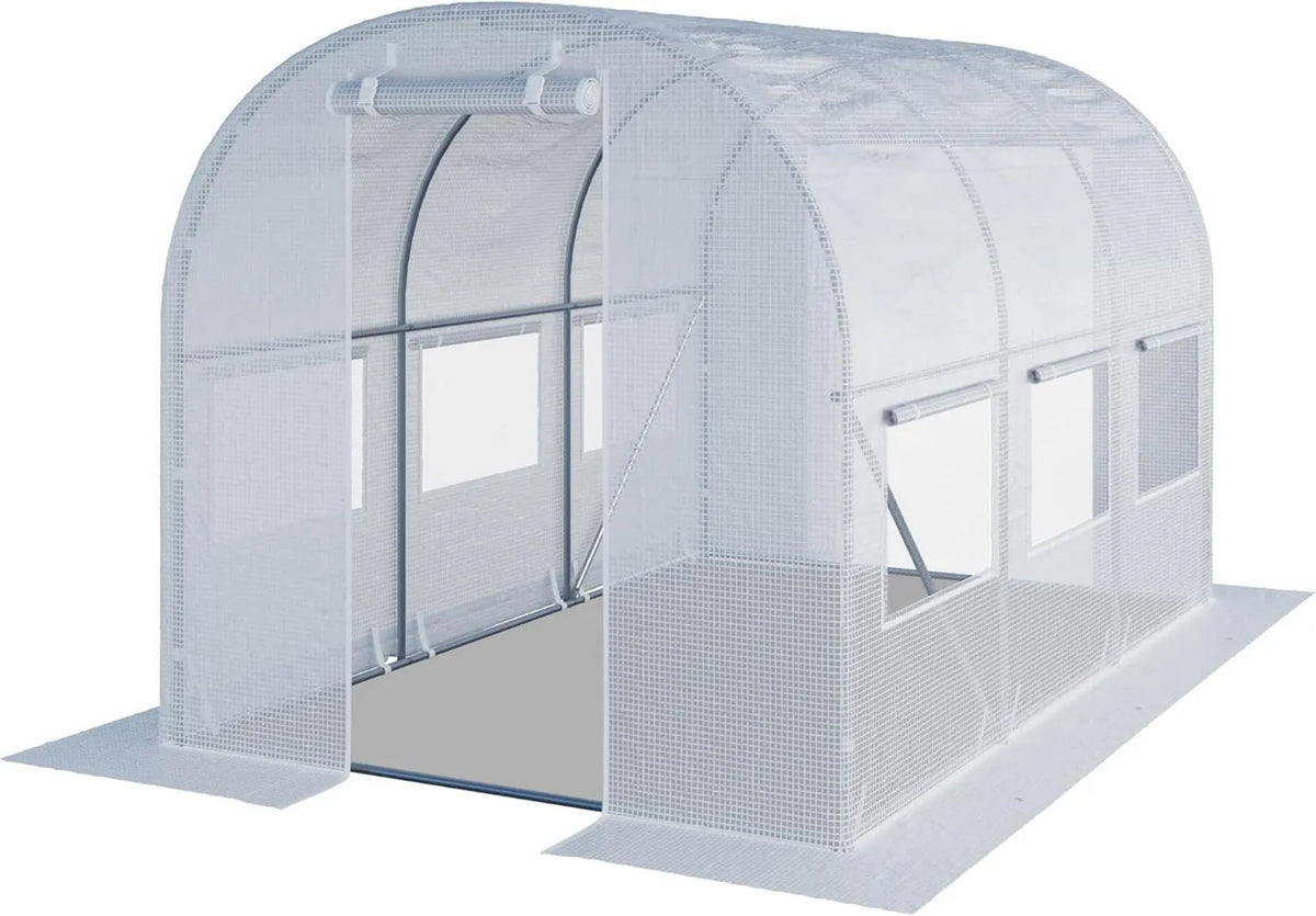 TOOLPORT Tunel foliowy Szklarnia foliowa 2x3m z oknami, 180 g, Plandeka PE o gramaturze 180g/m2 biały przezroczysta