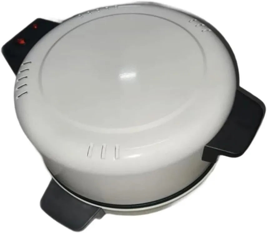 KiBcsLic piec do pizzy, Elektryczny mini piekarnik do pizzy, biały, Elektryczny mini piekarnik do pizzy z podwójnym ogrzewaniem, duży talerz do gotowania, przezroczyste okno i uchwyt
