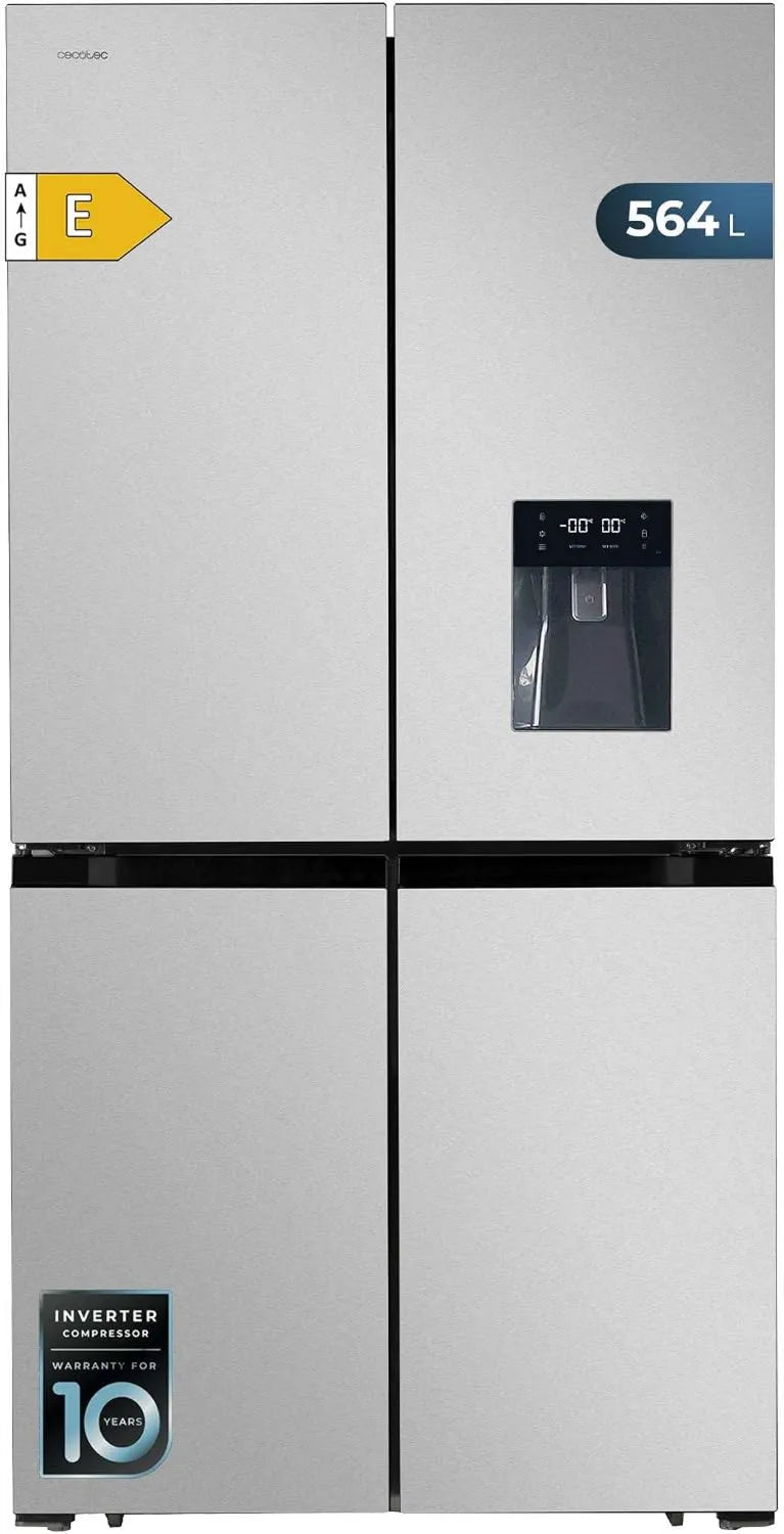 Cecotec lodówka, Bolero CoolMarket 4D, 560 l, No Frost, Inwerter, stal nierdzewna, 91 cm Szerokość, 183 cm Wysokość, Total NoFrost
