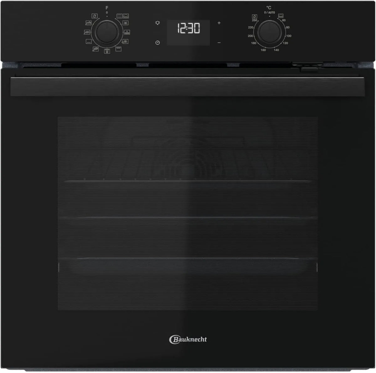 Bauknecht piekarnik do zabudowy, Baoknecht BBA285HU1K Elektryczny piec do pizzy, 60 cm, 71 l, 12 programów, zwrotny, czarny, funkcja pizzy, piec gorącego powietrza z 12 funkcjami