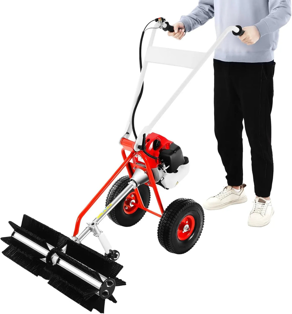 hongward, Silnik 43cc, zamiatarka podłogowa, 60 cm, na zewnątrz, do dużych powierzchni zewnętrznych na liście, 1.7CV