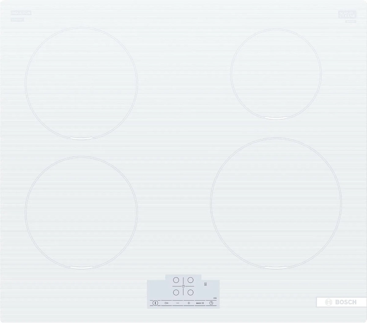 Bosch płyta grzewcza, Płyta indukcyjna PUE612BB1E, 60 cm, dotyk, biały