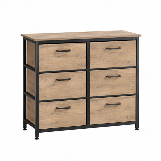 Komoda z 6 szufladami z płyty MDF i stalowa rama 80x40x90cm