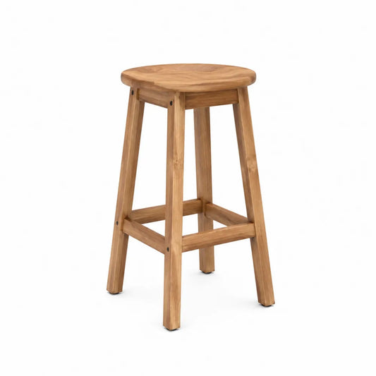 Stołek barowy z drewna teakowego 75 cm
