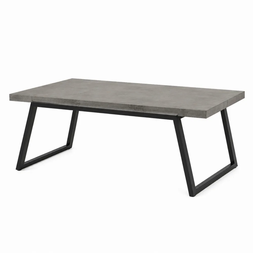 Stół ogrodowy prostokątny beton i metal 180x90x74 cm