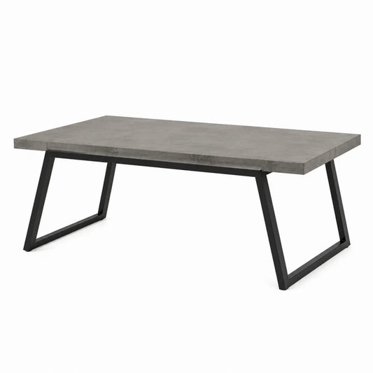 Stół ogrodowy prostokątny beton i metal 180x90x74 cm