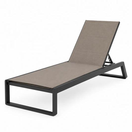 Leżak aluminiowy z tekstyliną beżowy 200x70x35 cm