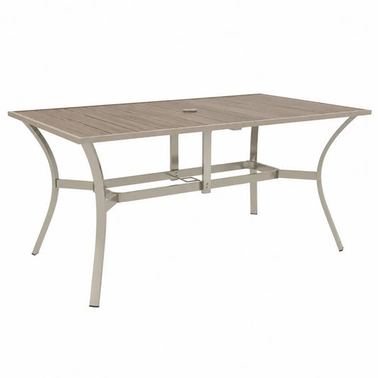 Stół ogrodowy aluminiowy z blatem kompozytowym 150 cm x 90 cm x 74 cm brązowy