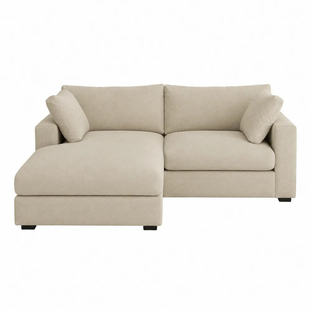 Sofa modułowa narożna z tkaniny poliestrowej beżowa 300x180x85 cm