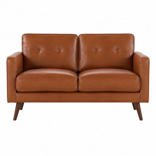 Dwuosobowa sofa skórzana brązowa