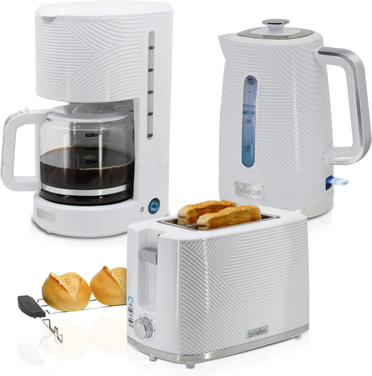 briebe, Elegancja elektryczny ekspres do kawy, 1, 7 l, 2200 W, grill, biały