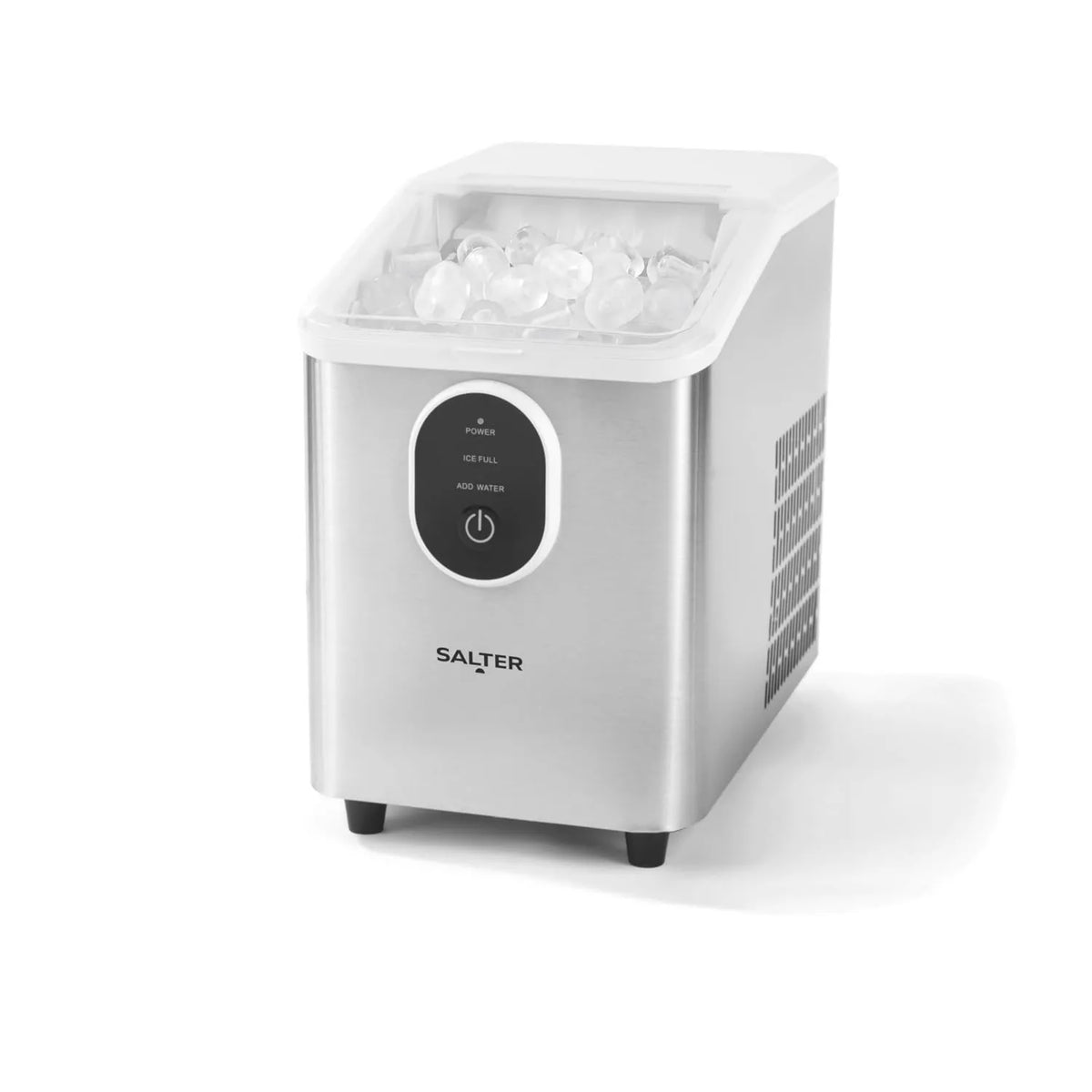Salter kostkarka do lodu, 120 W, duży zbiornik, stal nierdzewna, 800 ml zbiornik wody, wykończenie ze stali nierdzewnej, 8 kostek lodu w 8, 5 min