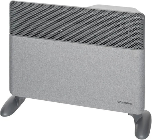 WARMTEC grzejnik elektryczny, Elektryczny grzejnik, 1500 W, WARMETEC, przenośny, licznik, WiFi, termostat, Inwerter, szary, ochrony IP24 i przodu tkaniny
