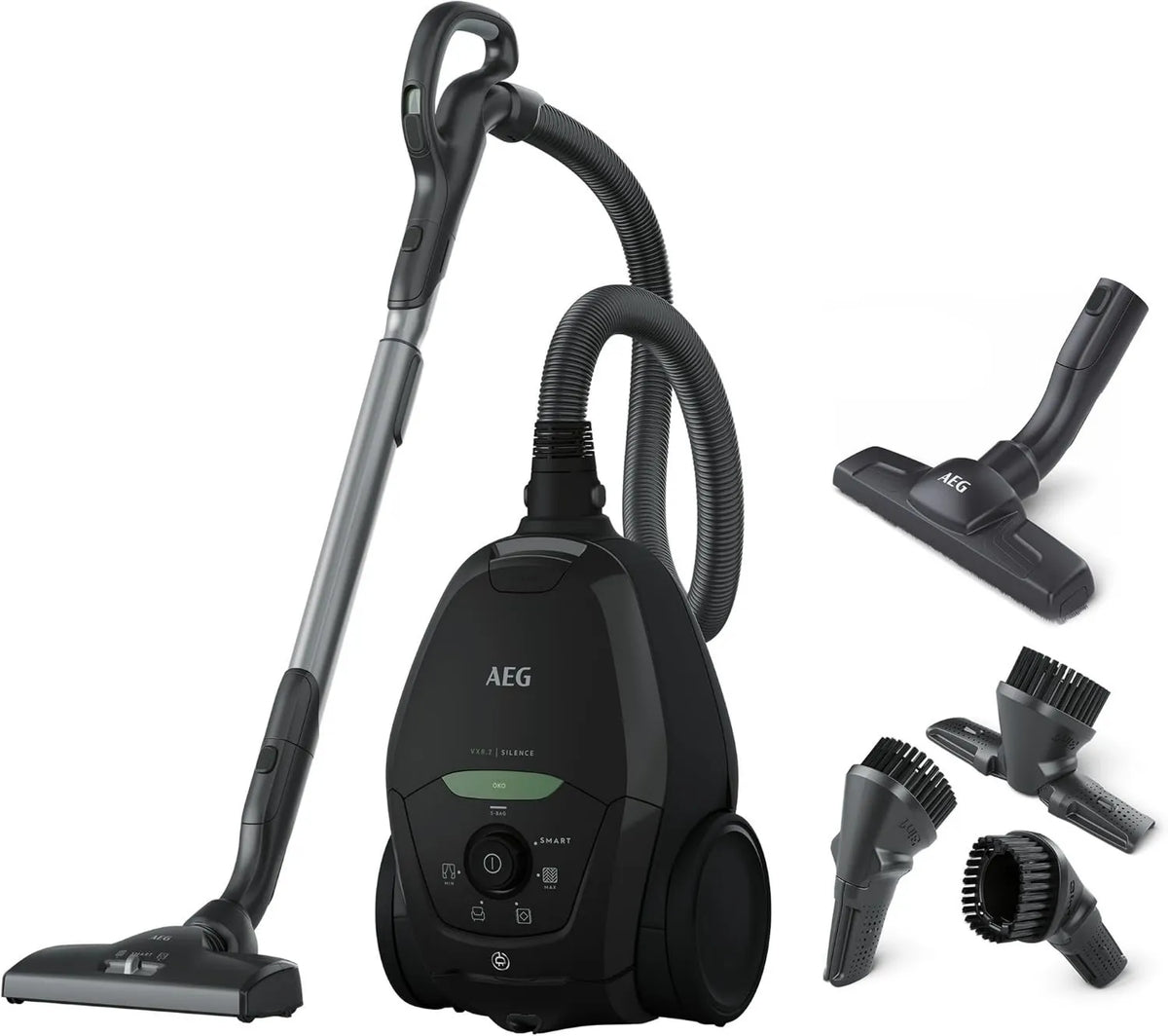 AEG VX82-1 odkurzacz, 57 DB, 600 W, VX82 serii VX82 -ÖKO Bardzo cichy odkurzacz tylko 57 DB, trwały wybór, 75% tworzywo sztuczne z recyklingu