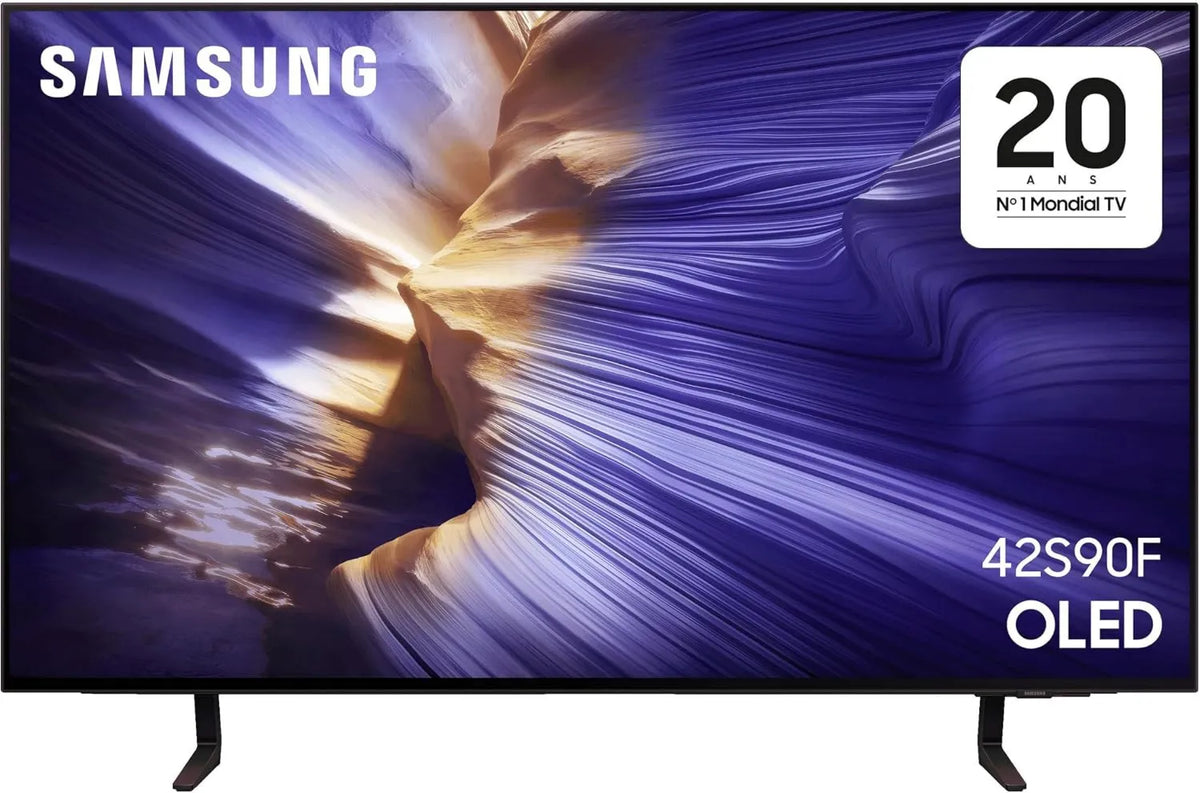 Samsung telewizor, S90F NQ4 Smart TV, 42 cali, TV, 4K UHD, OLED, HDR, WiFi, aplikacja, procesor AI Gen3, 2025, Q- Symphony, OTS Lite