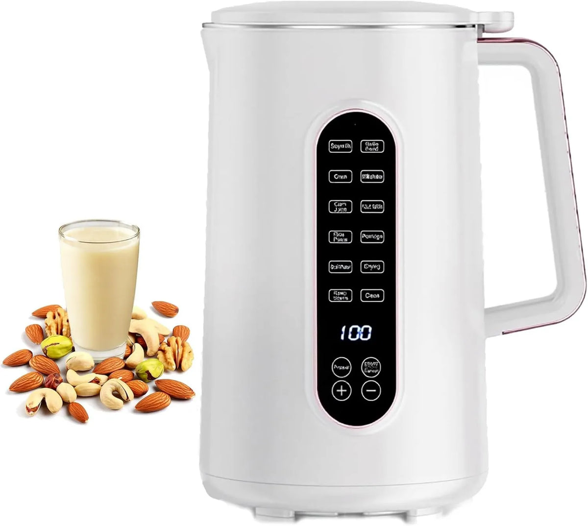 Generic spieniacz do mleka, 8- In-1 Maszyna do mleka, maszyny do mleka roślinnego i mleka orzechowego, 1, 5 l, dotyk, heat- reserving, dla mleka D- amande 8-In-1