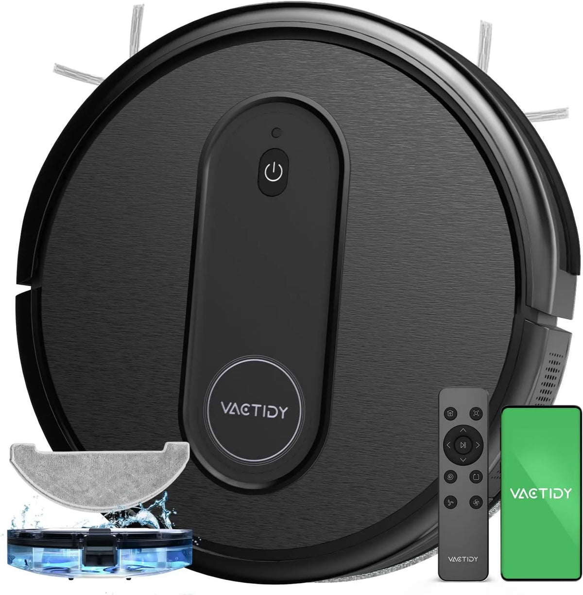 Vactidy robot sprzątający, 120min podciśnieniowy robot, tłumik, asystent Google, Alexa i Siri, App / Alexa / Siri / IFTTT sterowanie, czas pracy, Slim i Silent