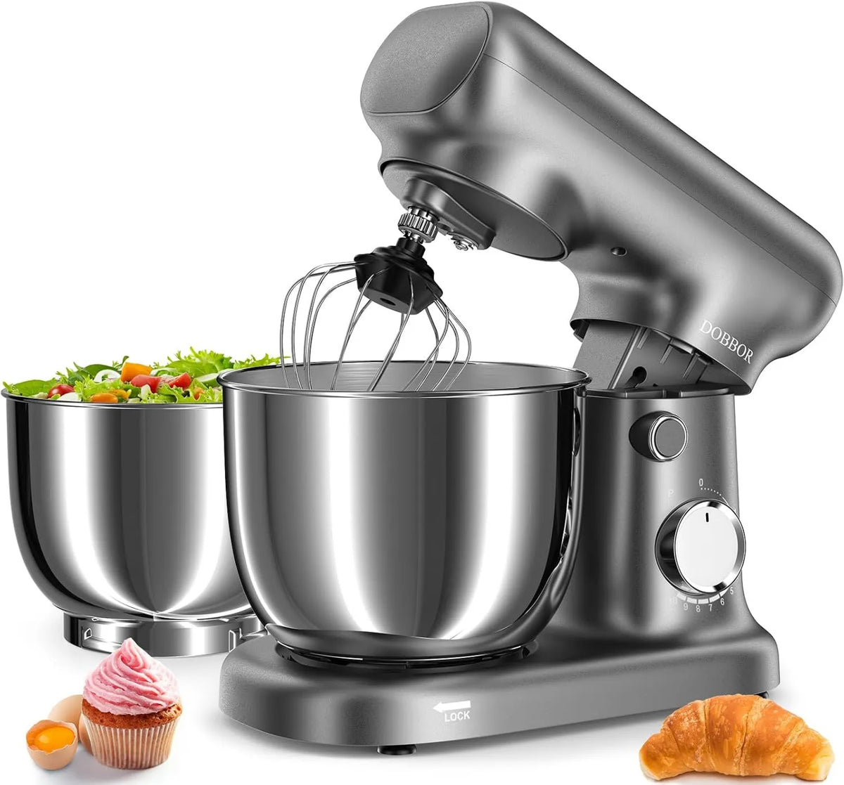 DOBBOR mikser planetarny, Robot kuchenny, 2, 5 l, 1500 W, ciasto, profesjonalny, perkusista elektryczny w 10 prędkości 1500 w