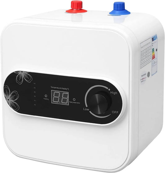 Elektryczny podgrzewacz wody, 1500 W, zbiornik ciepłej wody 8 l pod blatem, natychmiastowe podgrzewanie wody, oszczędność miejsca do kuchni