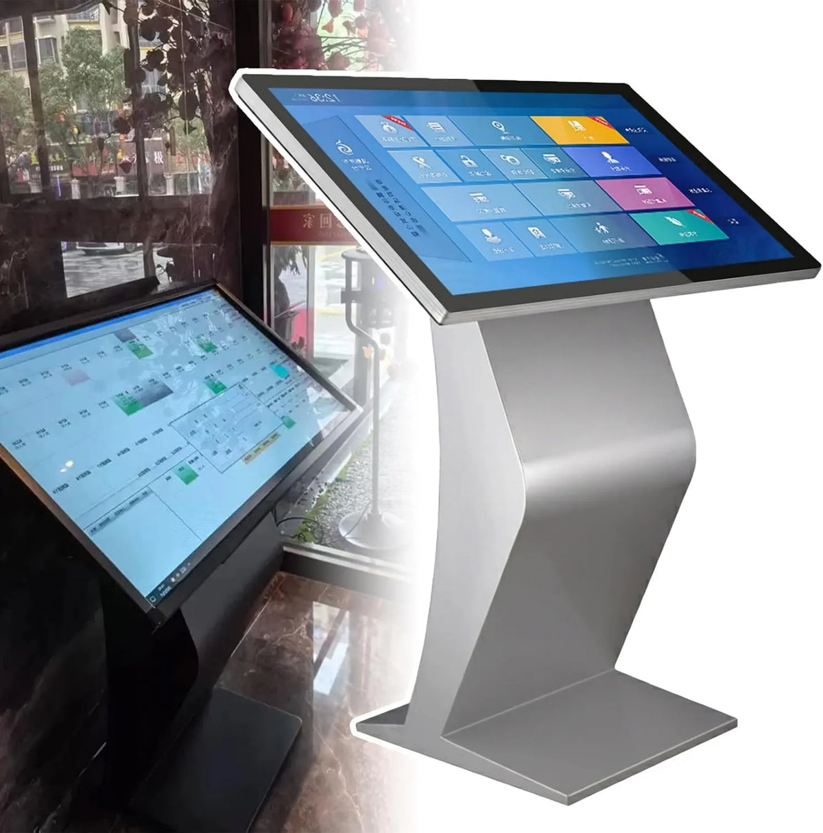 Wangyingxu monitor komputerowy, srebrny- 22Inch, 32 cali, LCD, profesjonalny, dotyk, reklama cyfrowa, srebro srebrny-22Inch