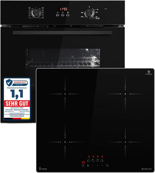 BO8005FB IH85900ED piekarnik elektryczny, 60 cm, 59 cm, stal nierdzewna, timer, funkcja grilla, KKT KOLBE Autarkes zestaw kuchenek, czarny