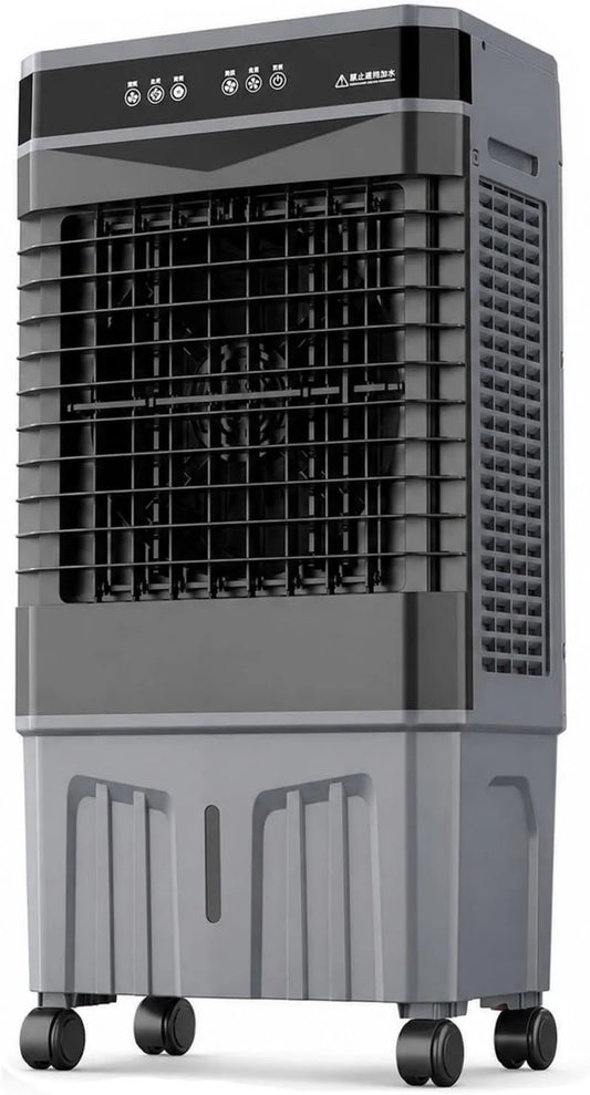 Cxlly klimatyzator przenośny, Klimatyzator 12H, 85 l, zegar, 3 prędkości, oscylacja, profesjonalny, Odświeżacz powietrza odparowywanie 85 l z 4 bloki lodu, Zdalne sterowanie