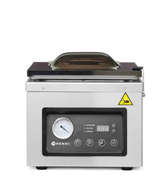 HENDI pakowarka próżniowa, Pompa 230 V / 950 W, ciśnieniowa, 300x5 mm, 950 W, 230 V, 133.3 l, 366 mm, stal nierdzewna, 230 V/950 W