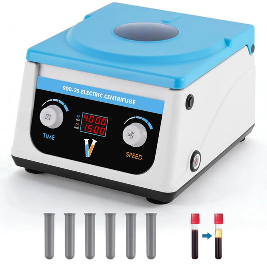 YUCHENGTECH sokowirówka, 1878xg 5 / 7 / 10 ml Niska prędkość Odśrodkowuje 4000 obr. / min 6x15 ml, wyposażony w cyfrowy ekran licznika LCD 0- 99 min Siła 1878xg dla 5/7/10 ml