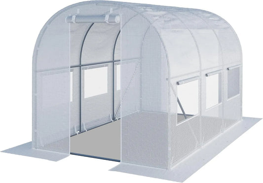 TOOLPORT Tunel foliowy Szklarnia foliowa 2x3m z oknami, 180 g, Plandeka PE o gramaturze 180g/m2 biały przezroczysta