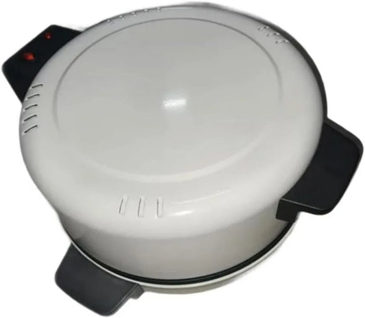 KiBcsLic piec do pizzy, Elektryczny mini piekarnik do pizzy, biały, Elektryczny mini piekarnik do pizzy z podwójnym ogrzewaniem, duży talerz do gotowania, przezroczyste okno i uchwyt