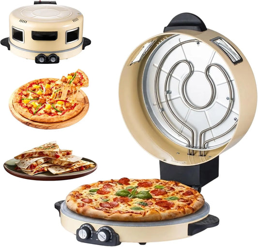 Generic, Elektryczny piec do pizzy, 40 cm, 2200 W, przenośny, 40 cm kamienny podstawa