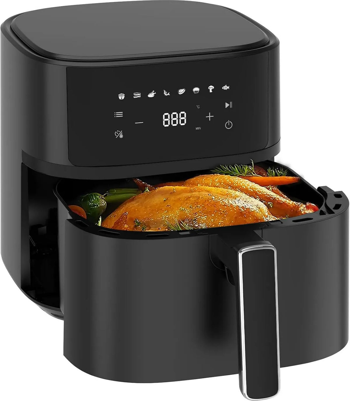 Dewelling frytkownica beztłuszczowa, 6.5 l, 1700 W, 8 programów, dotyk, tłumik, 1700 W Bezpłatna suszarka do włosów z 8 Programami, LED ekran dotykowy
