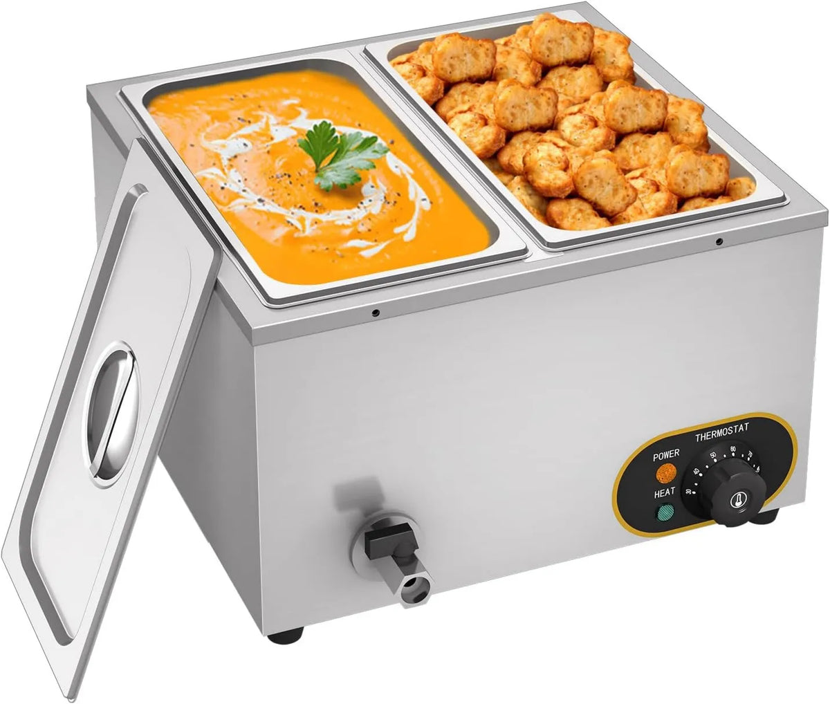 MOOTACO, Płyta grzewcza stołowa, 1500 W, profesjonalna, nierdzewna, Marie elektryczny Bath wykonana ze stali nierdzewnej