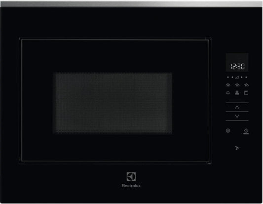 Electrolux, KMFD264TEX Kuchenka mikrofalowa, 26 l, 900 W, do zabudowy, grill, stal nierdzewna, czarny