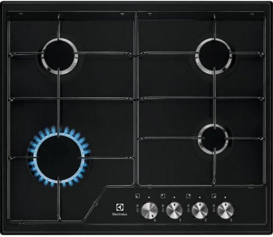 Electrolux płyta grzewcza, EGS6424K Gaz piekarnik, 60 cm, 4 pola grzewcze, 4K UHD, piec gazowy, czarny