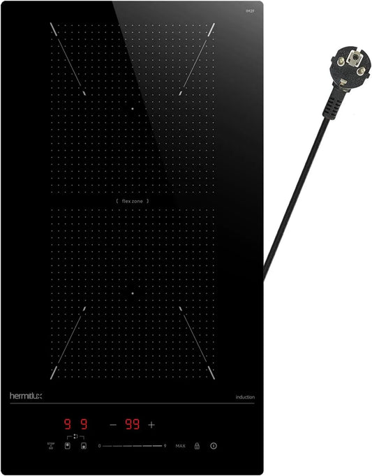 Płyta indukcyjna, 3500 W, 30 cm, 2000 W, timer, Hermitlux Płyta indukcyjna ze strefami flex, wbudowany regulator suwakowy i timer