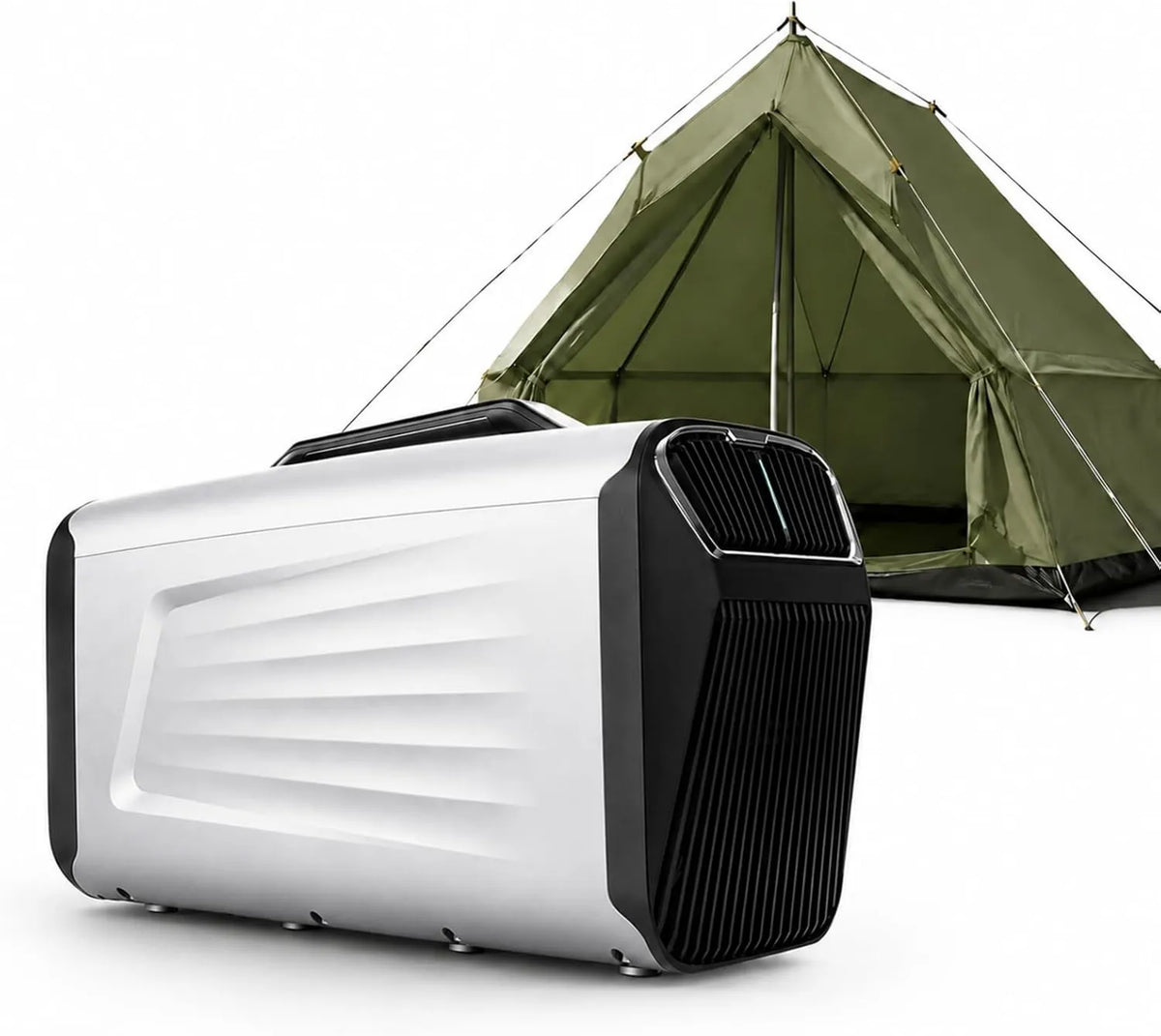 JIMINHUIXIN, Klimatyzator BTU 12 V / 24 V / 220 V, 400 W, 12 V, przenośne, zegar, cichy, kemping, Kompaktowy tłumik 400 W na podstawie Kempingi Caravan 12 V/24 V/220 V